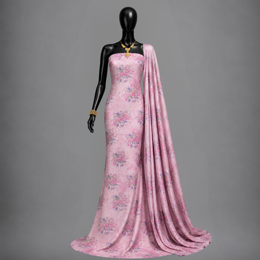 Pink Floral(Unstitched)
