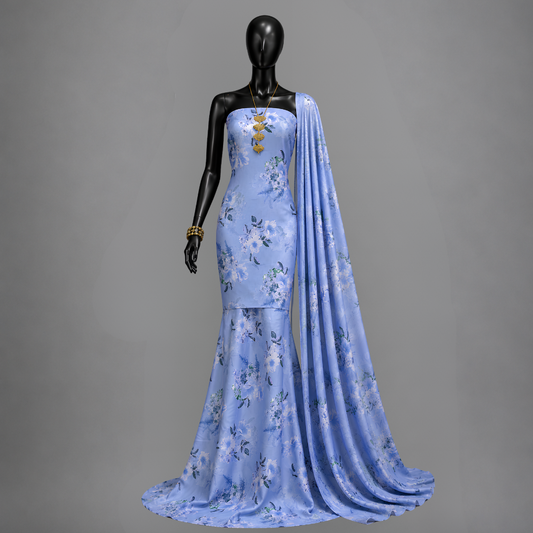 Lavender Blue Floral (Unstitched)